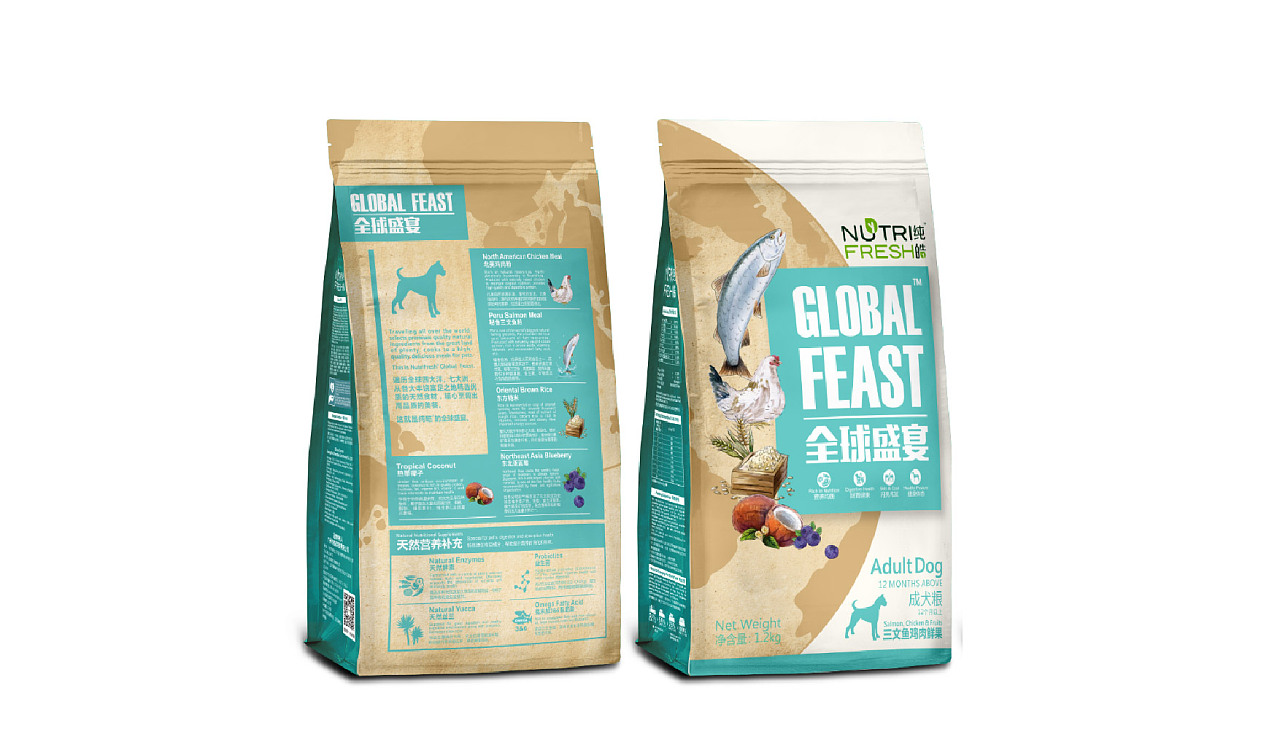 全球盛宴狗粮包装设计 融合美学与功能的视觉盛宴